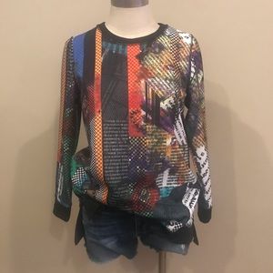 Fashionable Newspaper printed sweater!